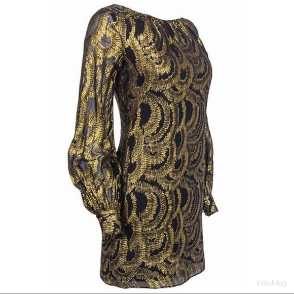 ⭐️HOST PICK⭐️ MILLY Golden Open Back Silk Mini Dress - Picture 4 of 15